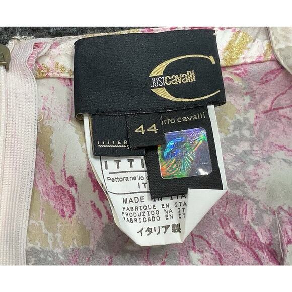 Vintage 2000s Roberto Cavalli Silk Mini Dress Floral Y2k 90s Midi Slip Flowy 44 - Picture 3 of 13